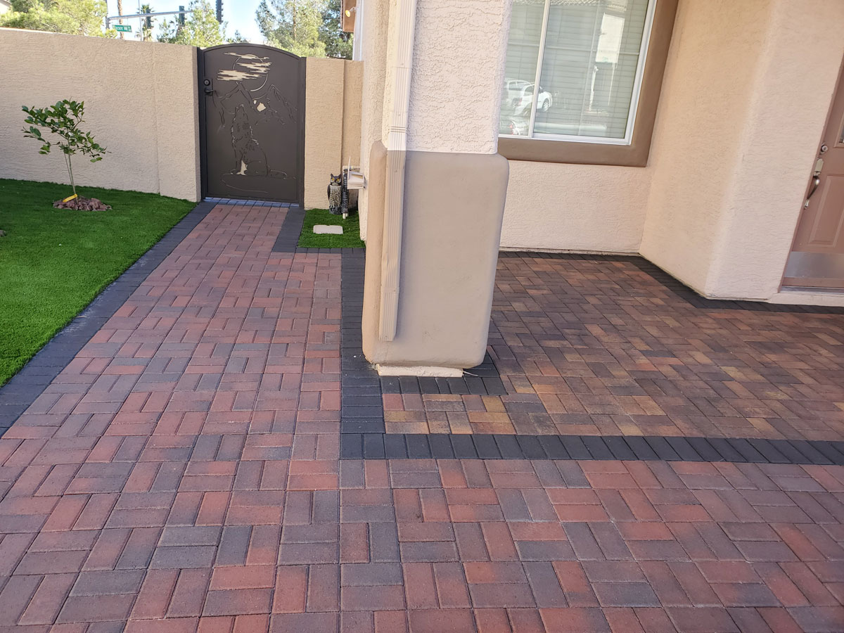 Red Brick paver sealing project in Las Vegas